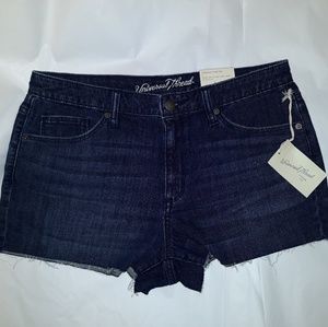 High-rise shortie shorts dark blue jean shorts